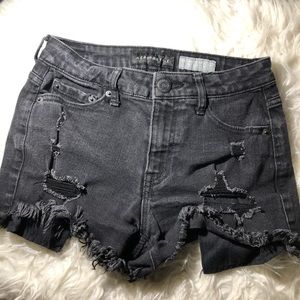 Aeropostale ripped black shorts